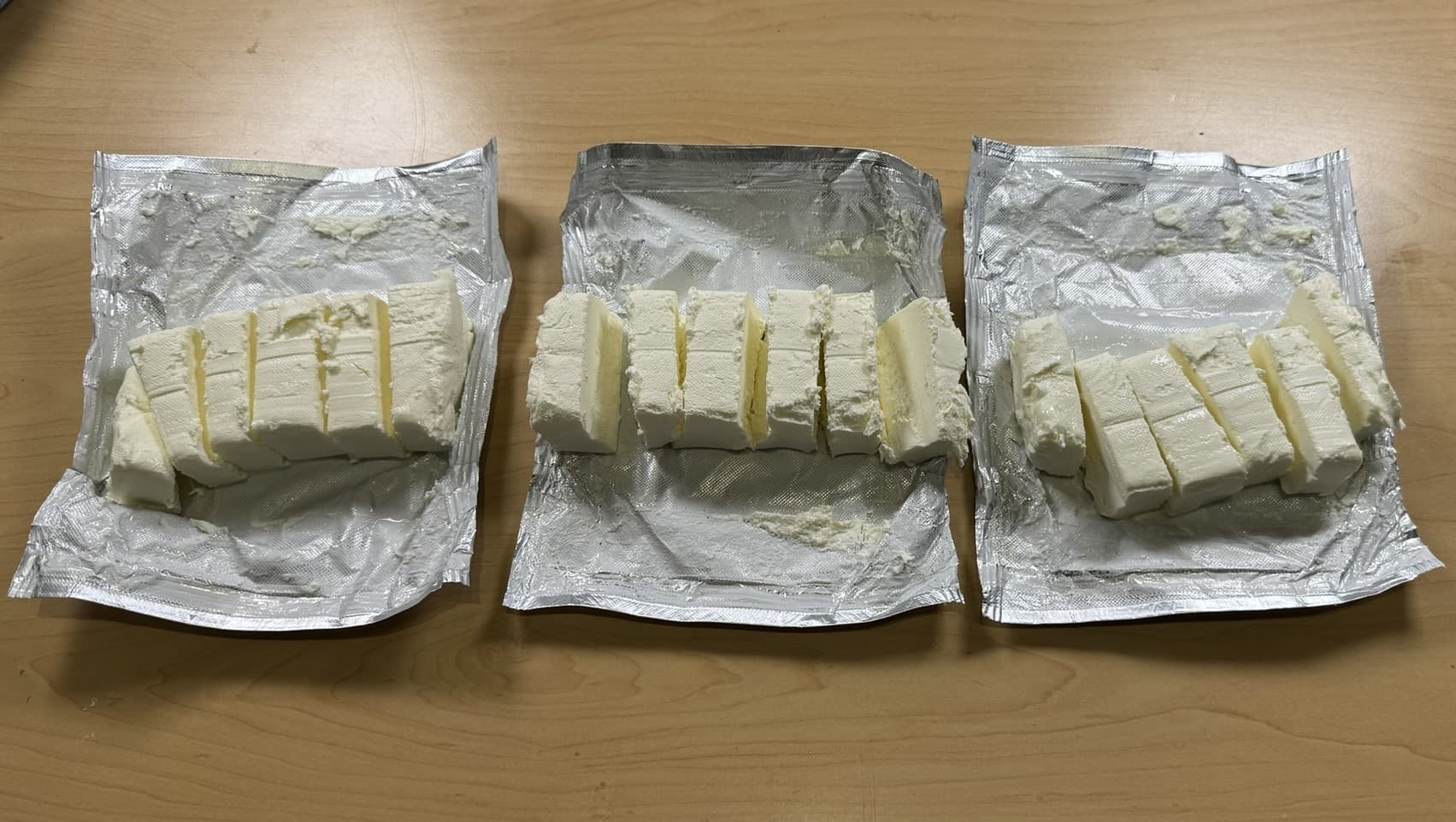 Cream cheese cut for mixing