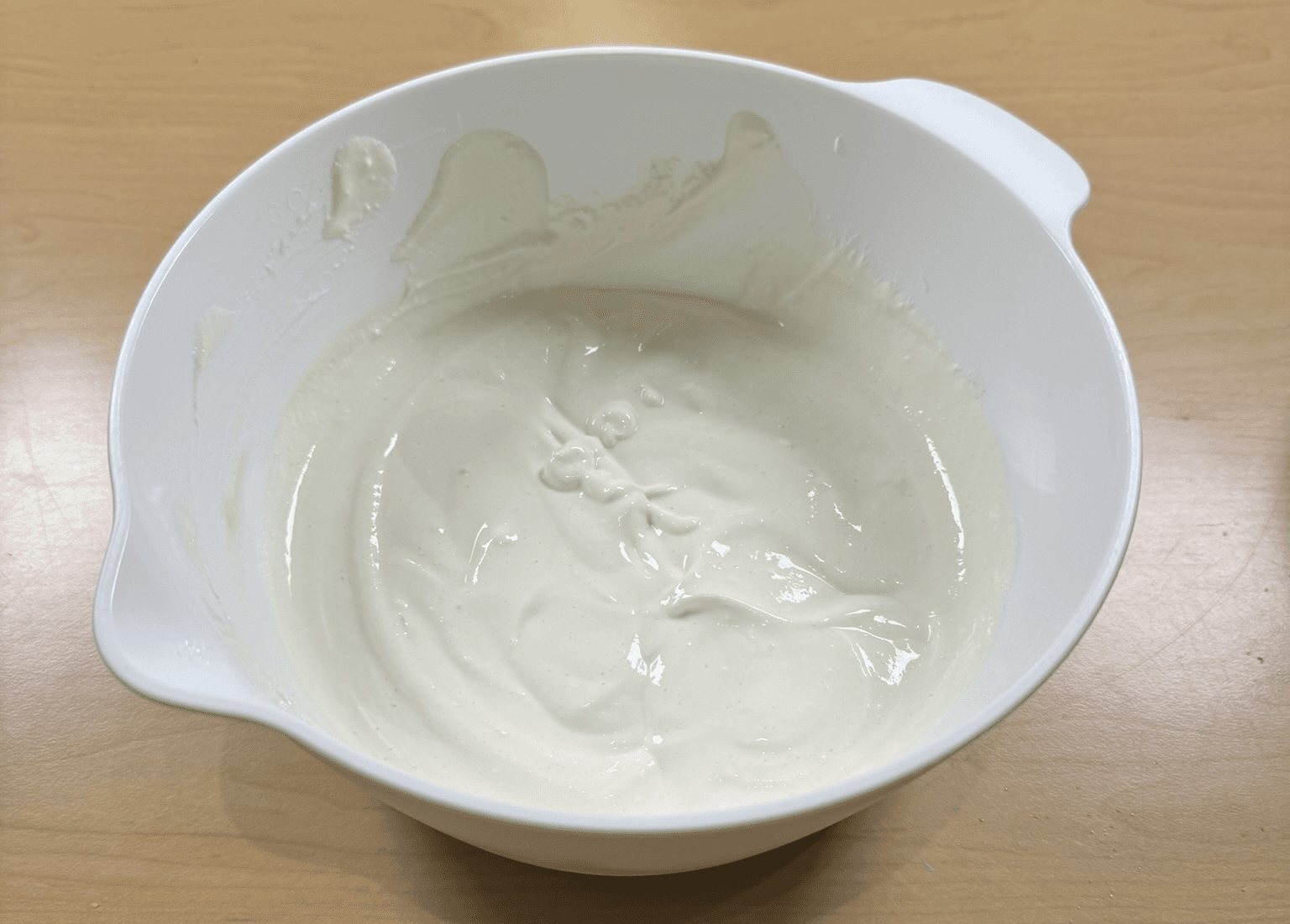 Sour cream layer mixed