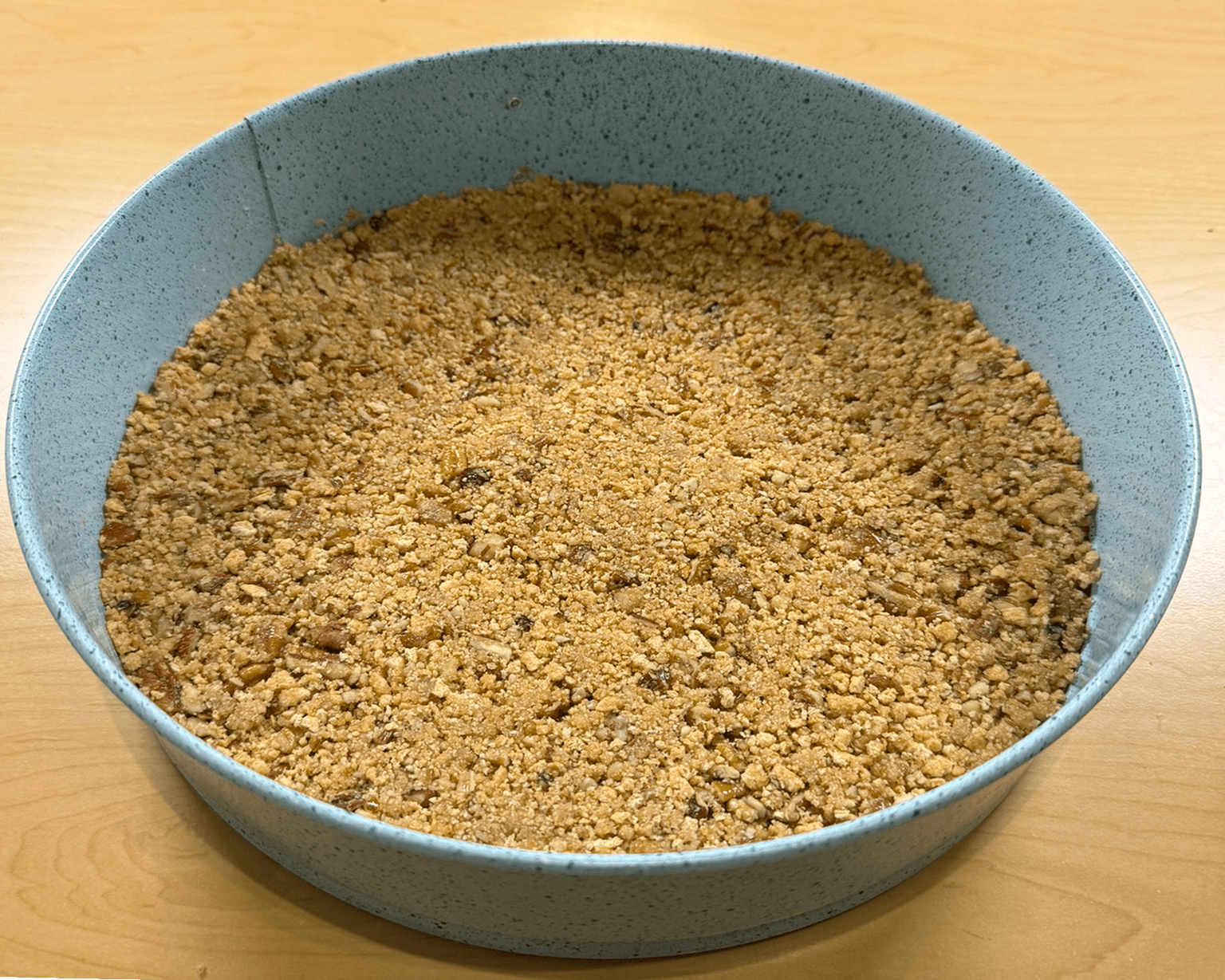 Graham cracker crust in pan