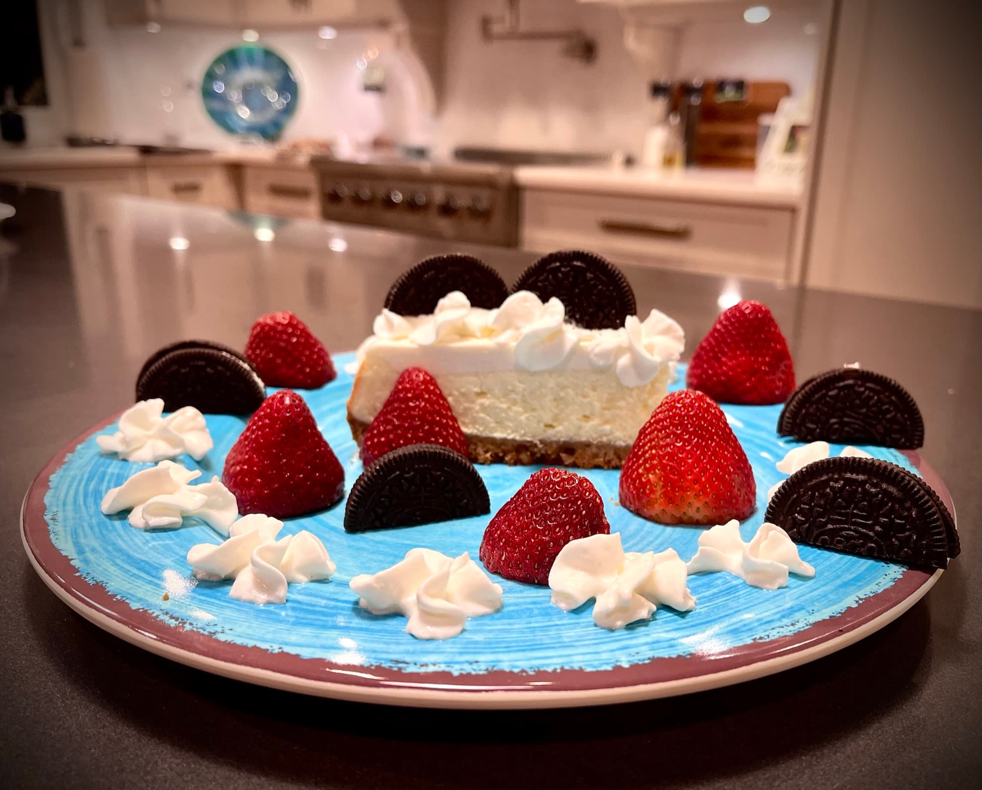 Finished dual layer cheesecake